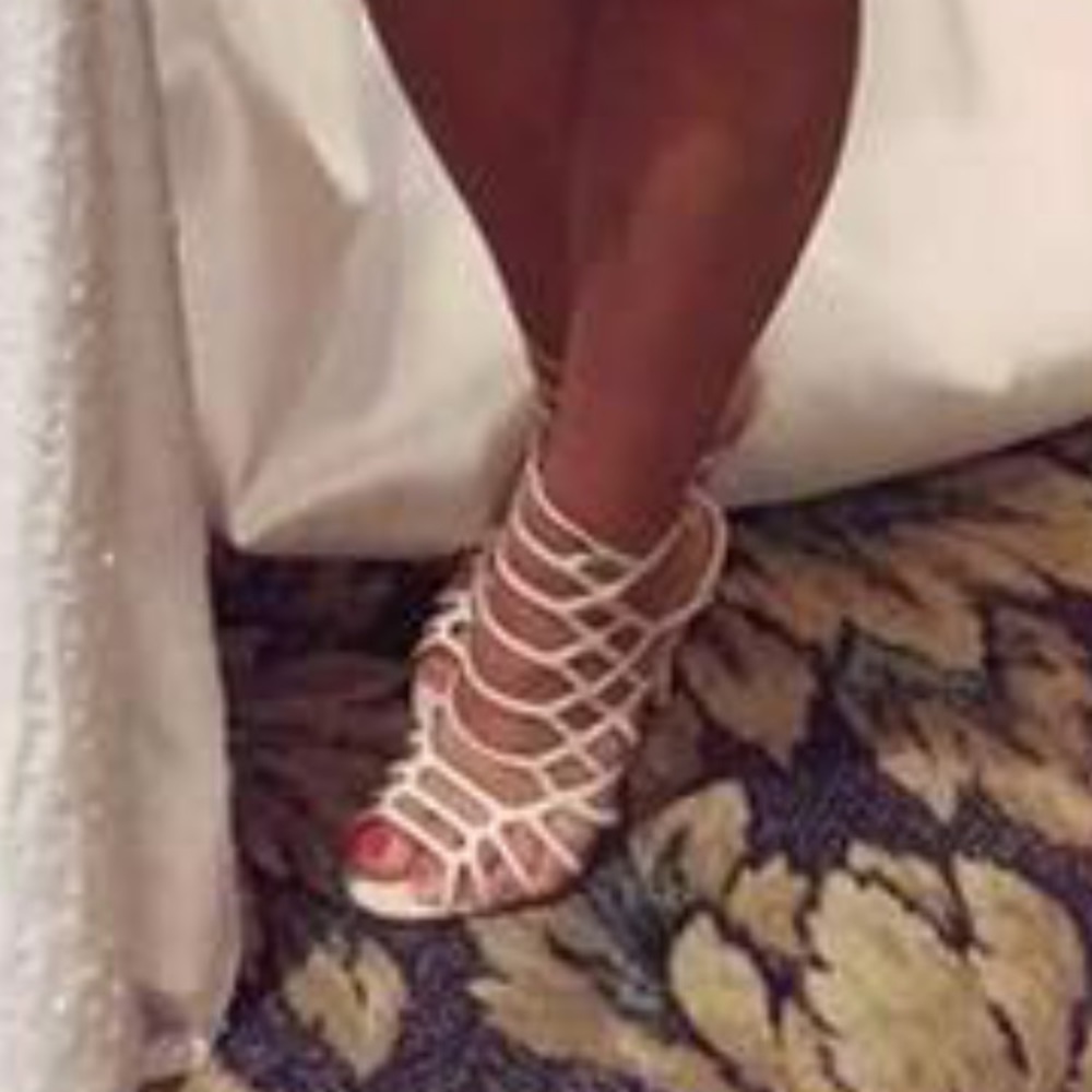 Steve Madden Slithur Nude Gladiator Heels 6